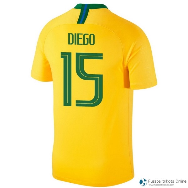 Brasilien Trikot Heim Diego 2018 Gelb Fussballtrikots Günstig